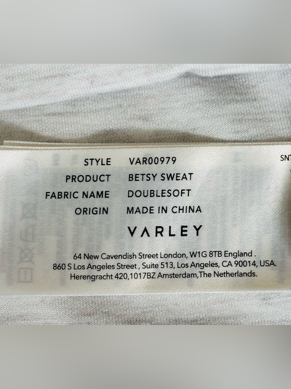 Varley Betsy Sweatshirt size XS Ivory Marble - Picture 9 of 9